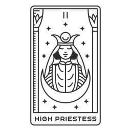 Tarot card high priestess filled stroke PNG Design