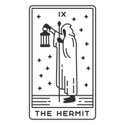 Tarot card the hermit filled stroke Transparent PNG