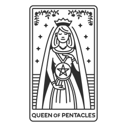 Tarot Card Queen Of Pentacles Filled Stroke Png & Svg Design For T-shirts