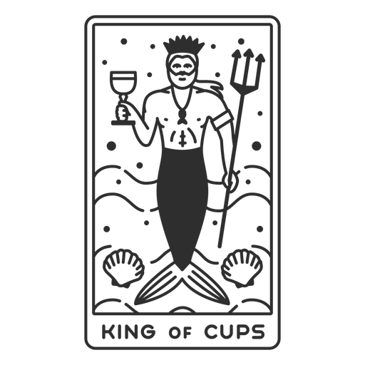 Tarot card king of cups filled stroke PNG Design