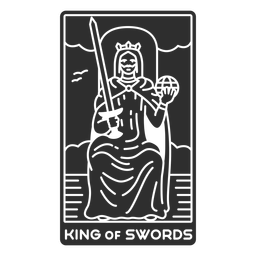Tarot card king of swords cut out PNG Design
