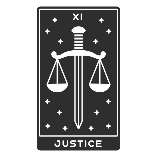 Tarot card justice cut out PNG Design