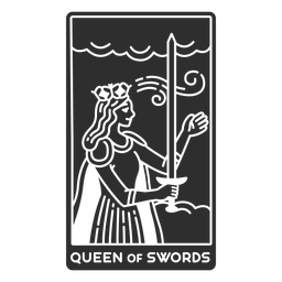 Tarot card queen of swords cut out PNG Design Transparent PNG