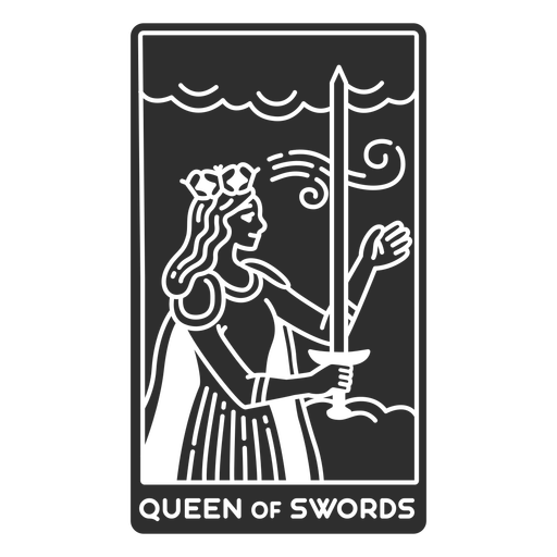 Tarot card queen of swords cut out PNG Design