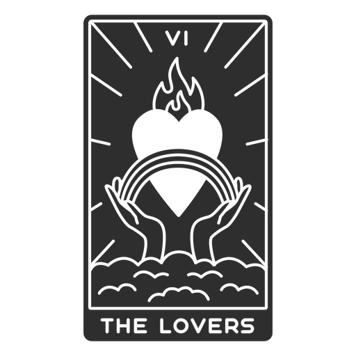 Tarot card the lovers cut out PNG Design