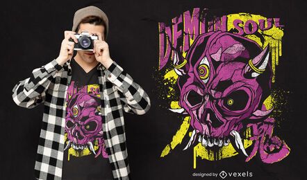 Demon skull creepy t-shirt design Demon skull creepy t-shirt design