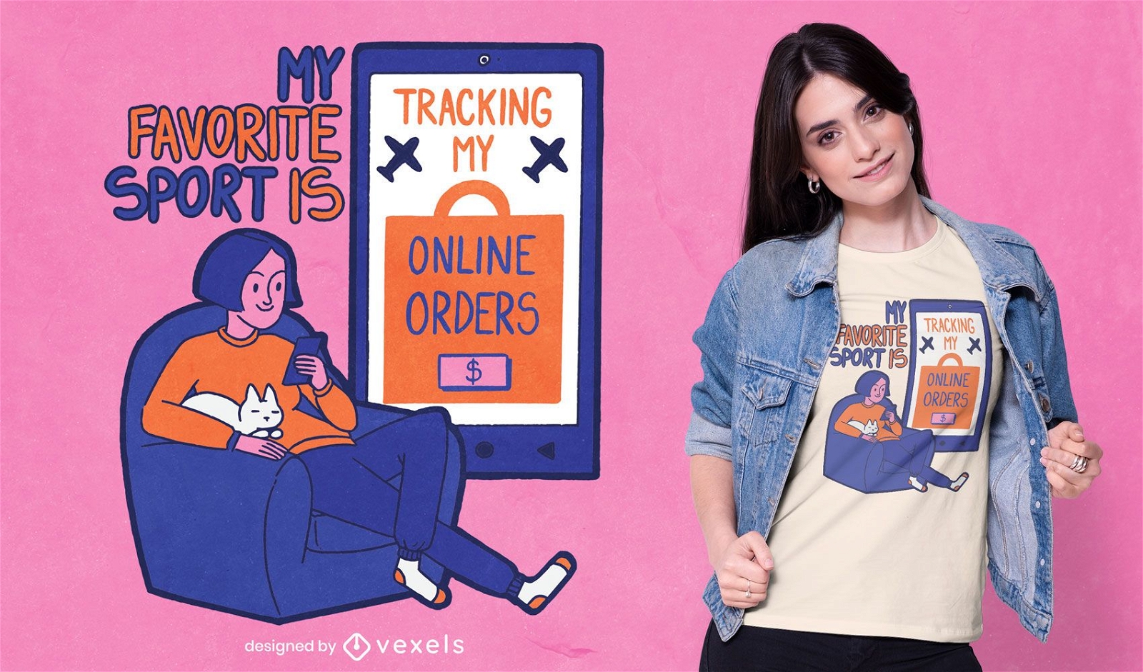 Design de t-shirt com citações engraçadas para compras online