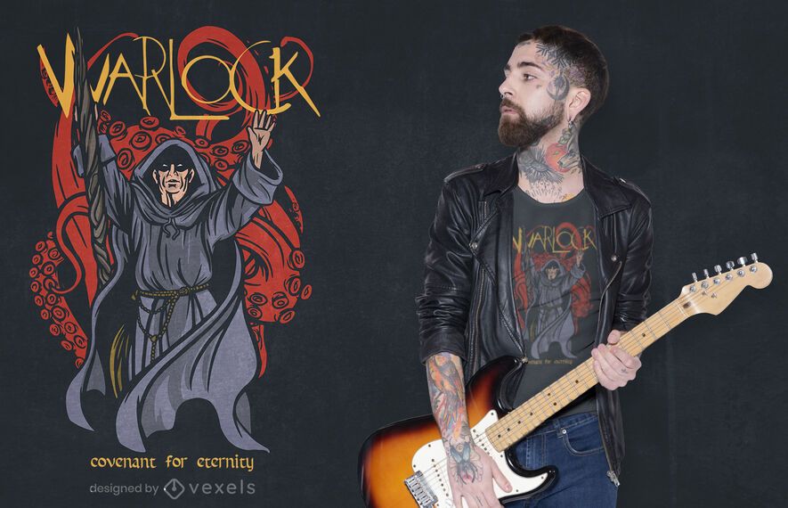 Warlock man t-shirt design Warlock man t-shirt design