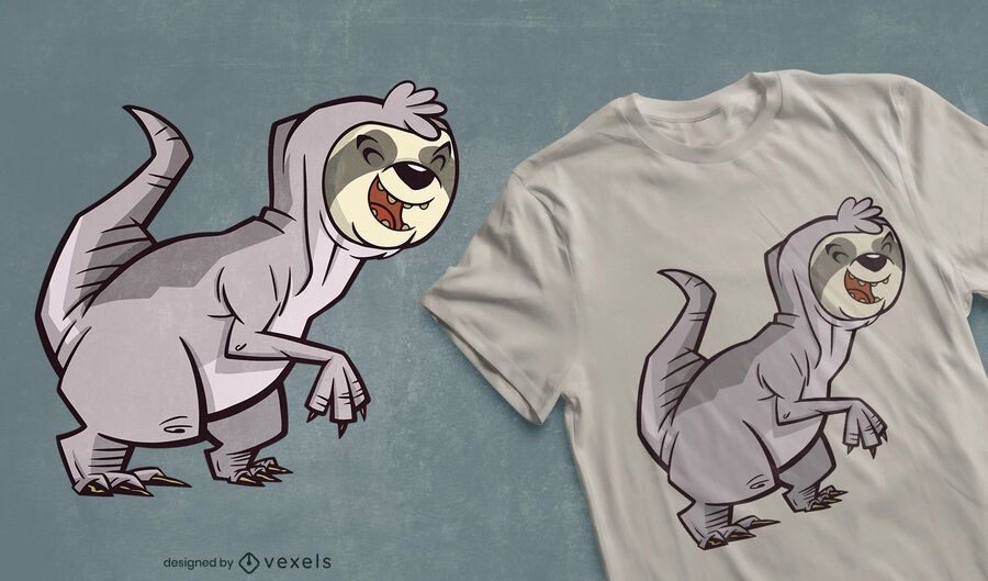 Sloth T-rex Hybrid T-shirt Design - Vector Download