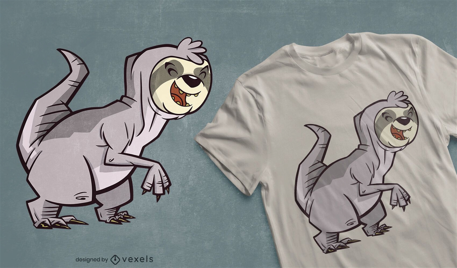 Dise?o de camiseta h?brida Sloth t-rex
