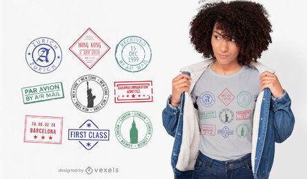 Barcelona Spain 2018 Passport Stamp Vacation Travel T-Shirt