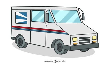 Ilustração de caminhão de entrega de correio
