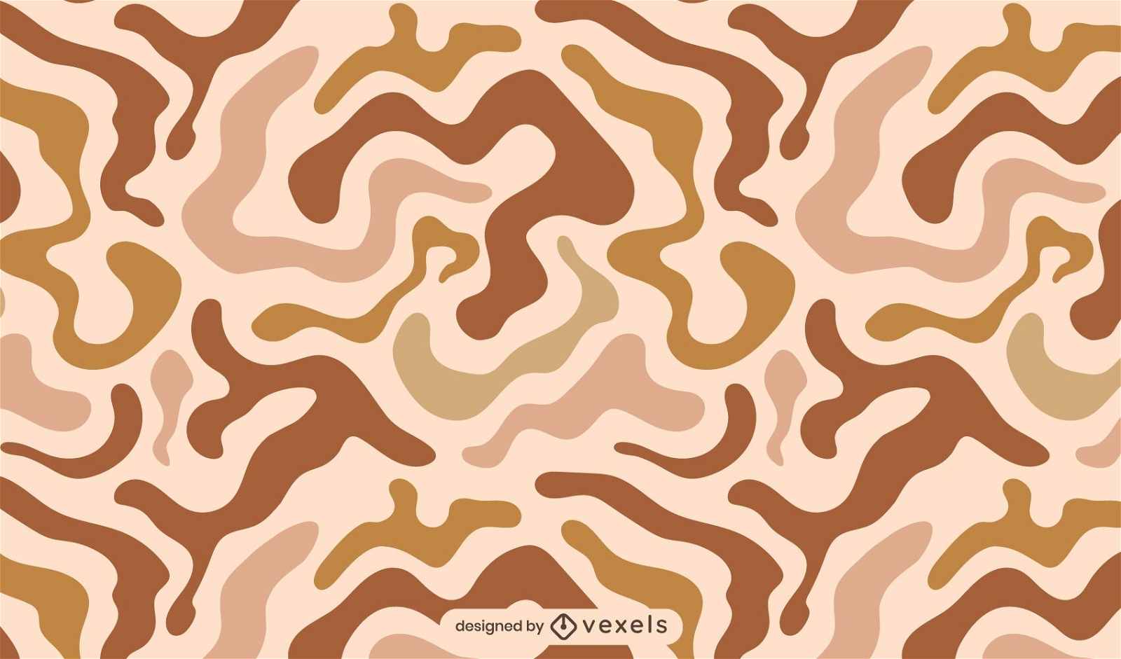 Abstract swirly shapes brown pattern