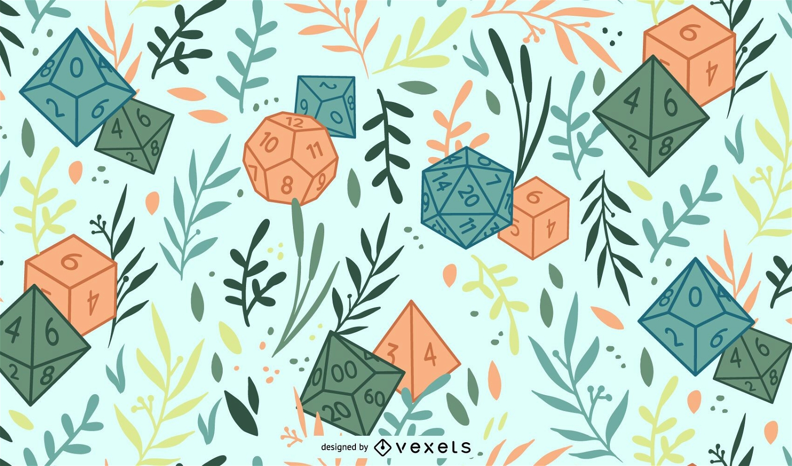 RPG polyhedral dice pattern design