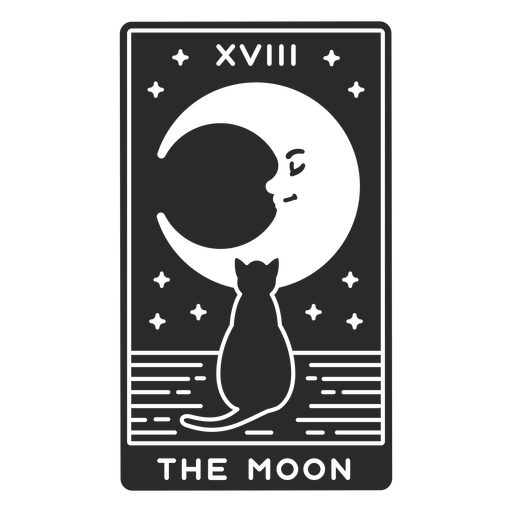 Tarot card the moon cut out PNG Design