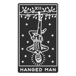 Tarot card hanged man cut out PNG Design