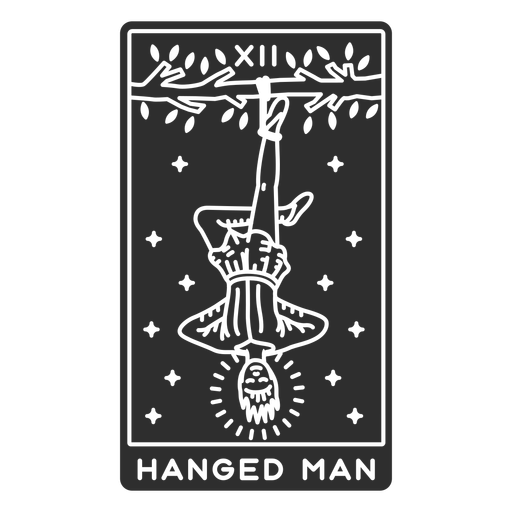 Tarot card hanged man cut out PNG Design