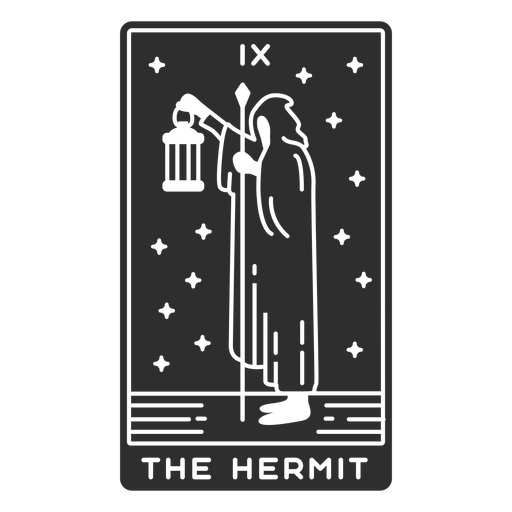 Tarot card the hermit cut out PNG Design