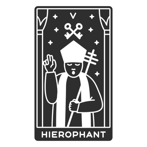 Tarot card hierophant cut out PNG Design