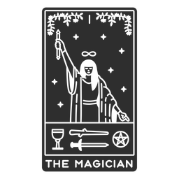 Tarot card the magician cut out