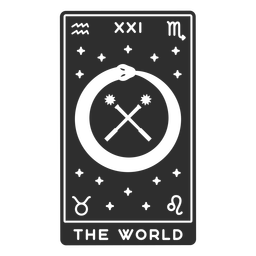 Tarot card the world cut out PNG Design