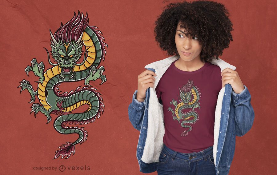 Angry green dragon t-shirt design Angry green dragon t-shirt design