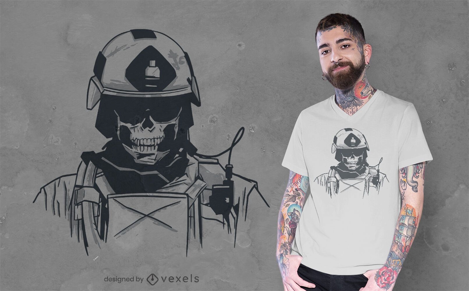 Special forces skull t-shirt design