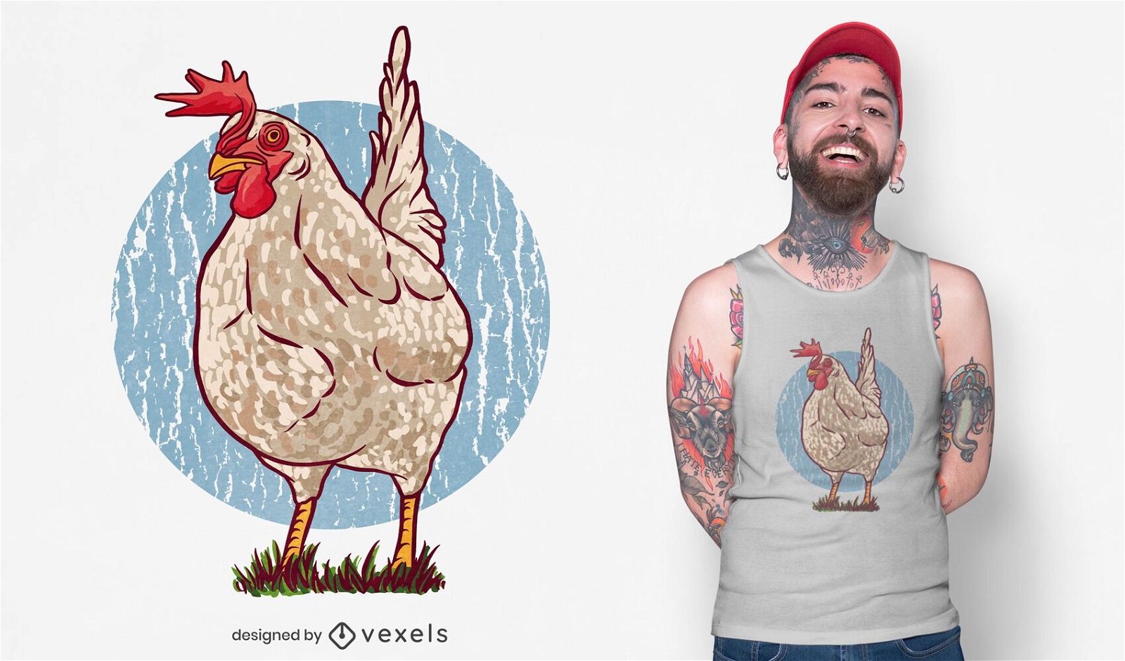 Design de t-shirt de galinha galinha