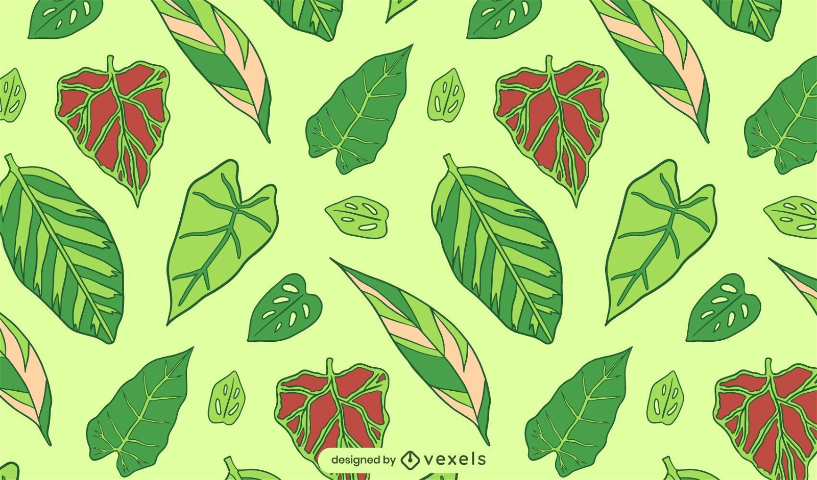 Patrón de planta de naturaleza de hojas verdes
