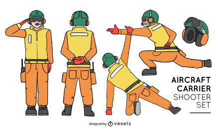Aircraft carrier shooter poses set