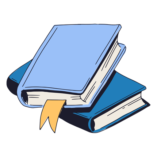 Pile of two books color stroke PNG Design