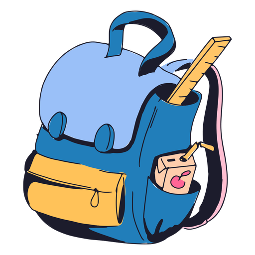 Blue backpack color stroke PNG Design