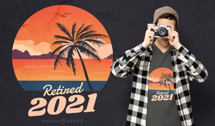 Retired 2021 beach landscape t-shirt design