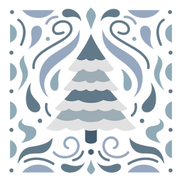 Xmas tree flat PNG Design