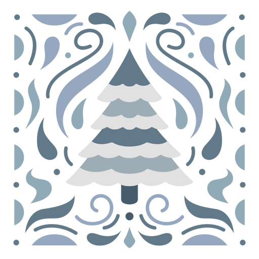 Xmas tree flat PNG Design