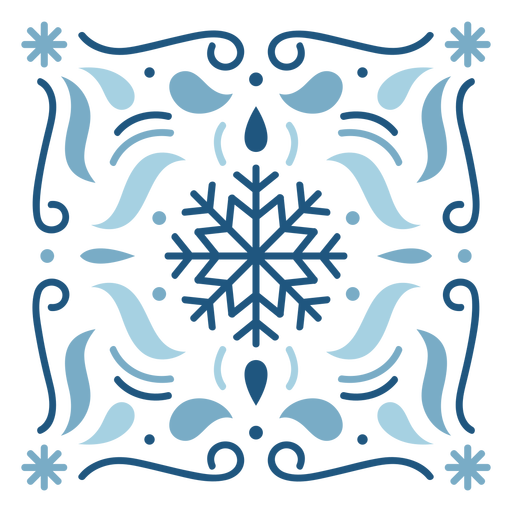 Blue snowflake organic design flat