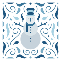 Blue snowman organic design flat