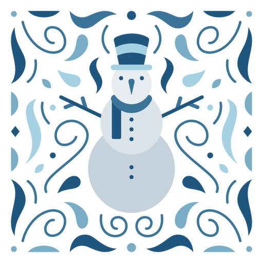 Blue snowman organic design flat PNG Design