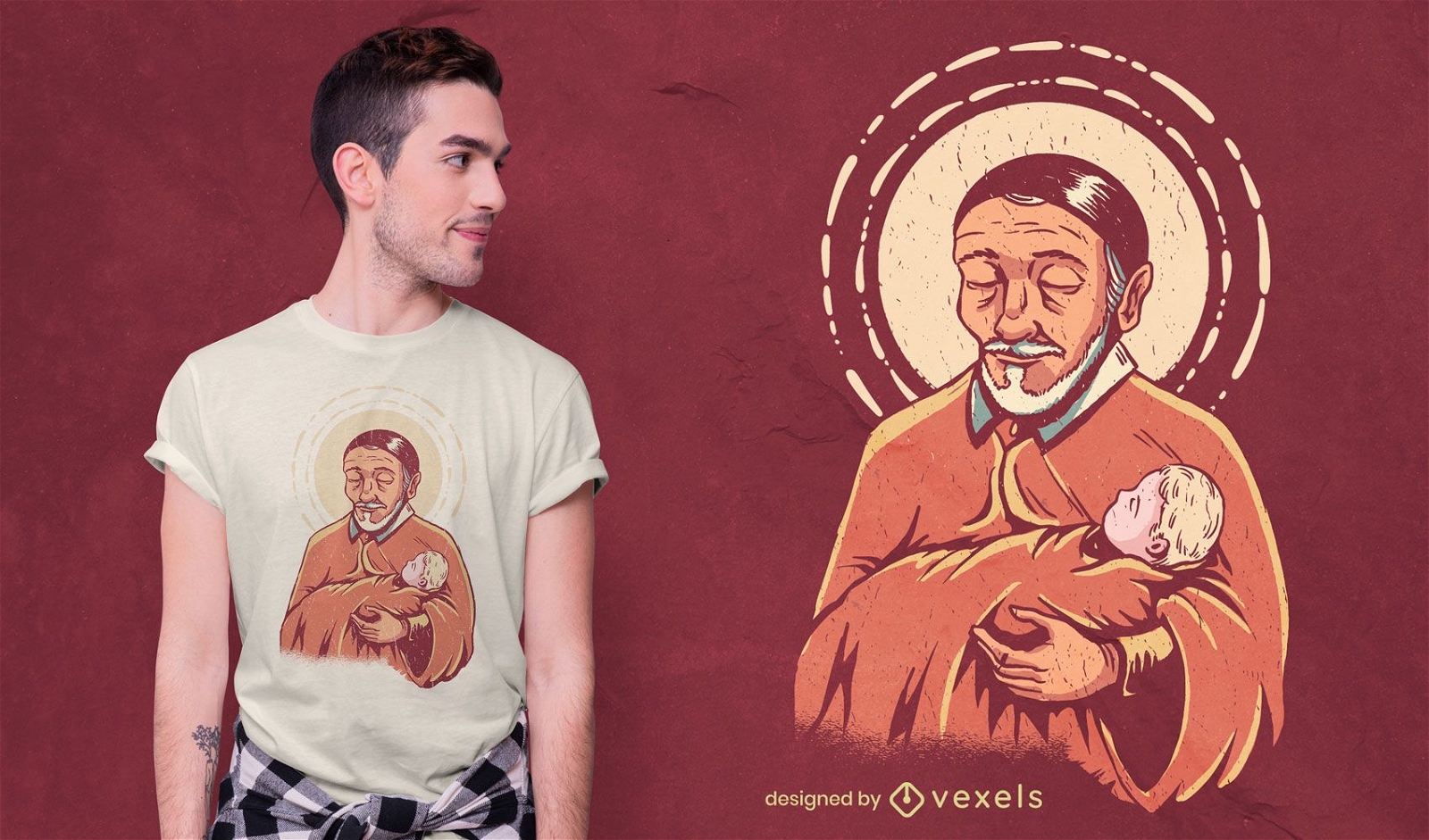 Dise?o de camiseta religiosa de San Vicente