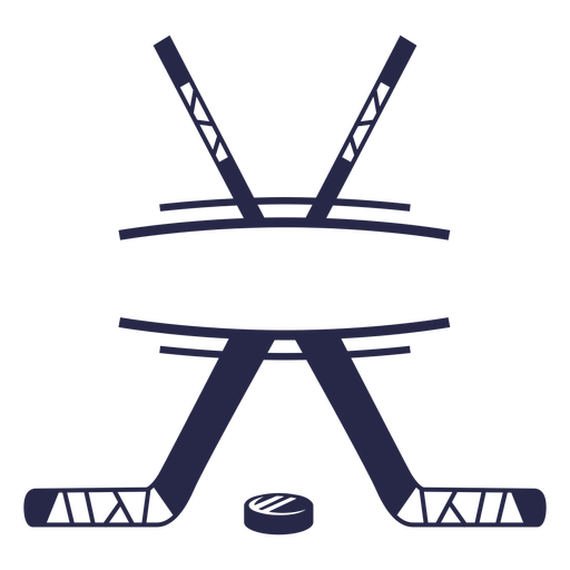Hockey sticks label cut out PNG Design
