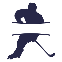 Hockey player label silhouette PNG Design