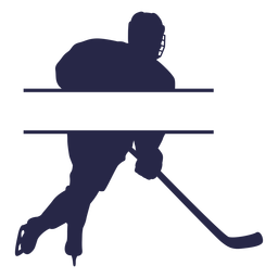 Ice hockey player label silhouette PNG Design