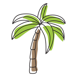 Palm trees color stroke PNG Design