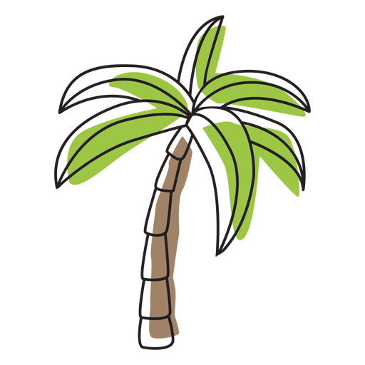 Palm trees color stroke PNG Design