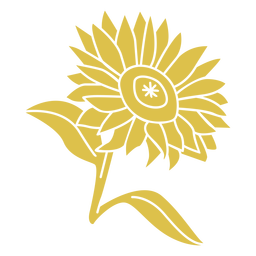 Yellow sunflower cut out PNG Design