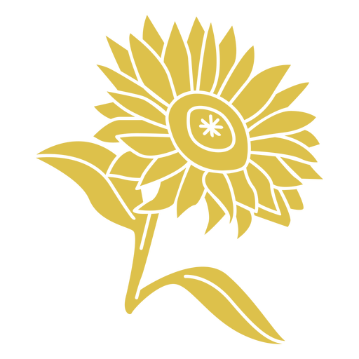 Yellow sunflower cut out