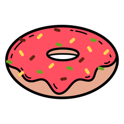 Sprinkle donut color stroke PNG Design