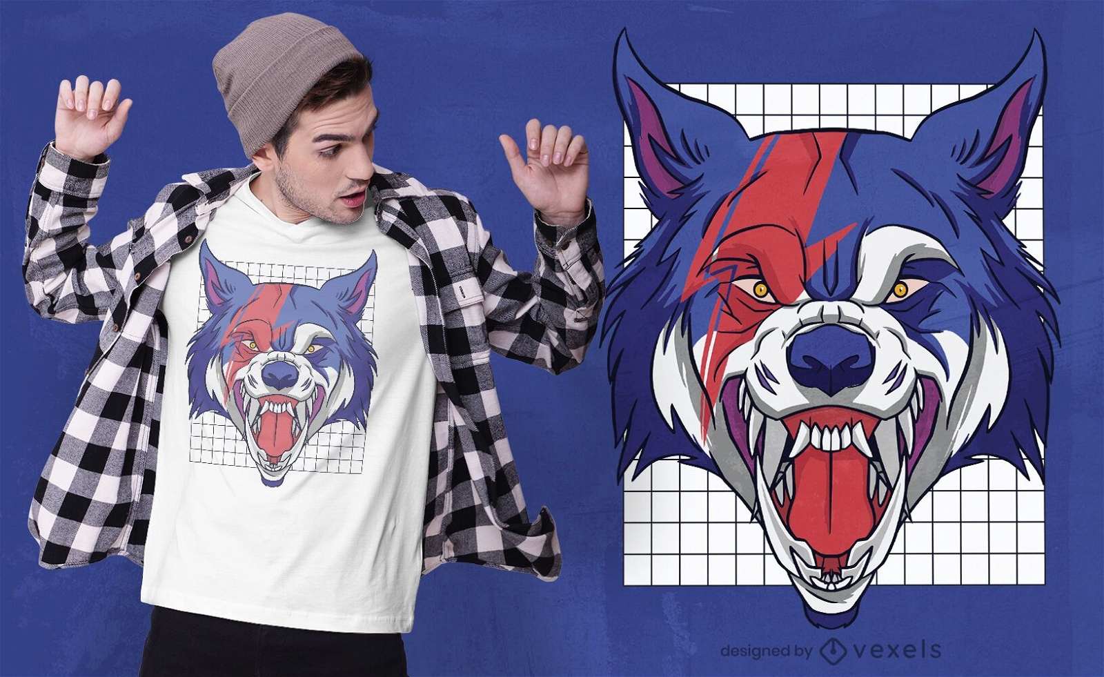 Diseño de camiseta de criatura hombre lobo.