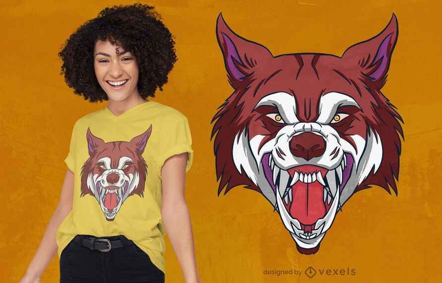 Wolf head roaring t-shirt design Wolf head roaring t-shirt design