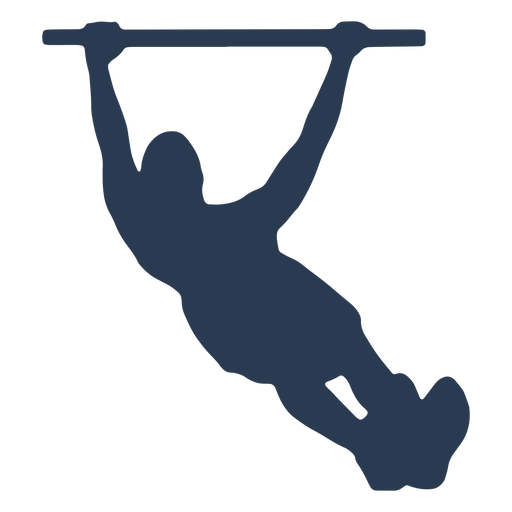 Man's silhouette doing pull ups PNG Design